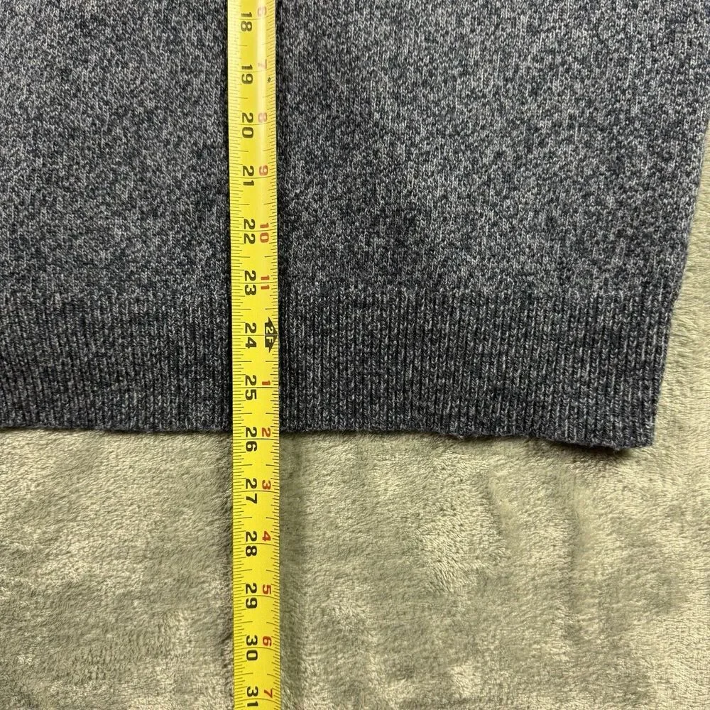 J. Crew‎ Sweater Mens Medium Blue Heather Lambswool Blend Shawl Collar Button